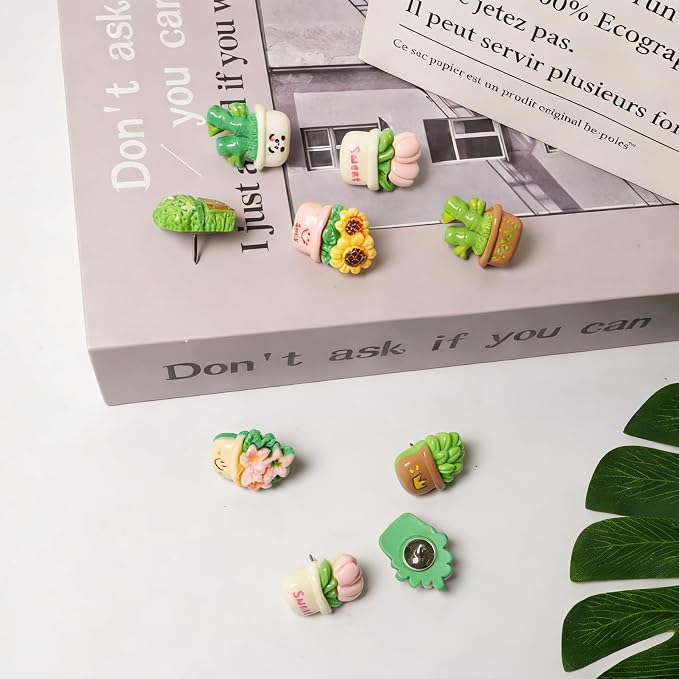 42 Pcs Plant Push Pins Cute Plant Push Pins Resin Thumb Tacks - Image 6