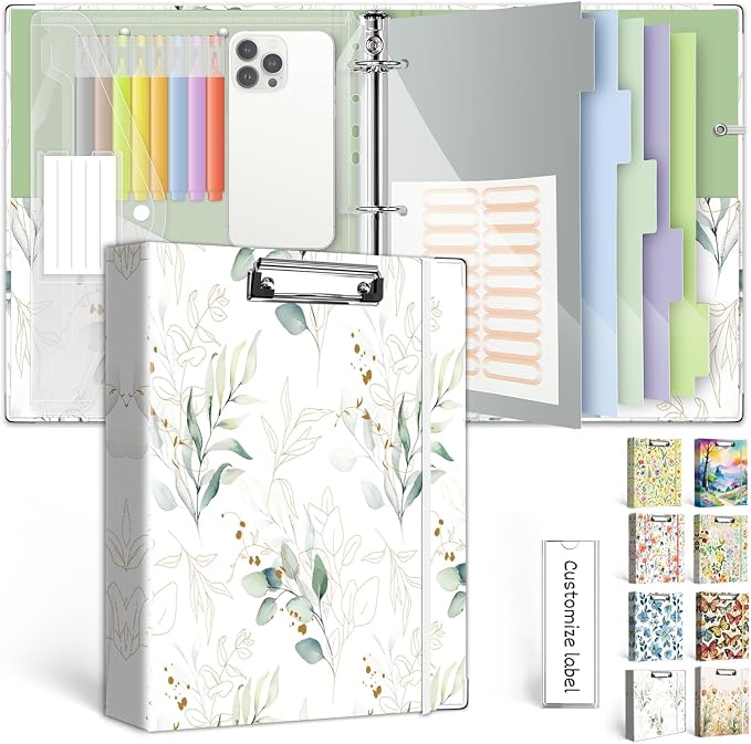 3 Ring 1 Inch Binder Organizer, KLLVE Three Ring Binders by KLLVE