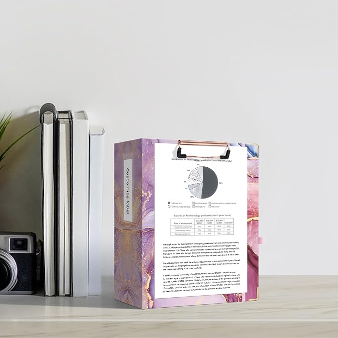 Ospelelf Mini 3 Ring Binder, 2 Inch, Cute Pink Marble Binder - Image 6
