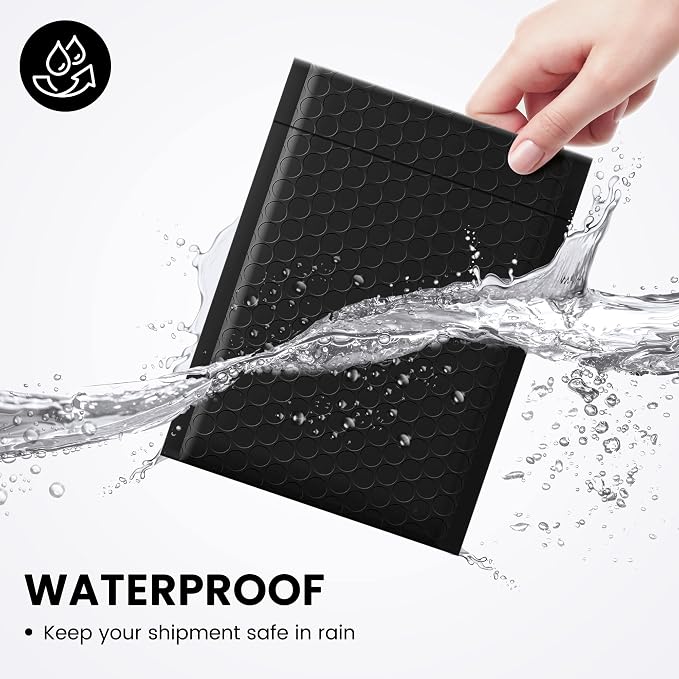 Fuxury Bubble Mailers 6x10" 100 Pack Black Padded Envelopes Usable Size 6x9" - Image 4