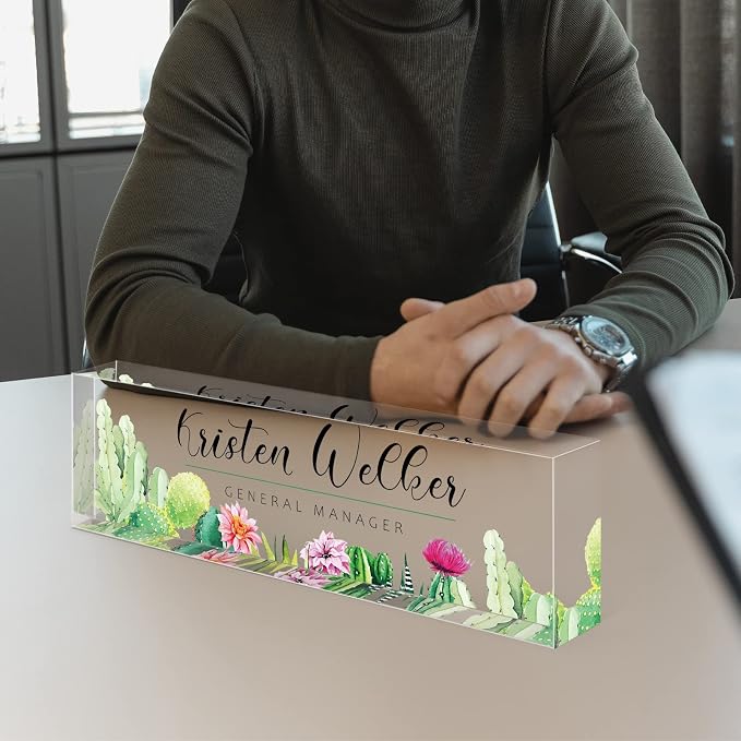 Personalized Office Name Plate for Desk, Custom Employee Appreciation Gifts - Image 7