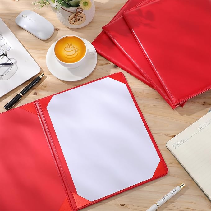 Tenare 10 Pcs Red Leather Certificate Holder 8.5 x 11 PU Phd Bachelor Master - Image 5