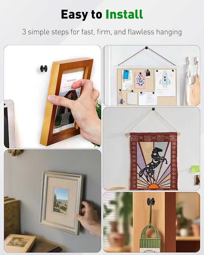 Uniclife 60 Pcs Thumb Tacks, Double Headed Picture Hangers, 4 Size Push Pins - Image 8