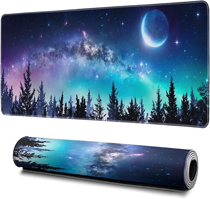 Tree Mouse Pad Abstract Starry Sky Mouse Pad 31.5x11.8 Inch Japanese Texture by Hahaluo