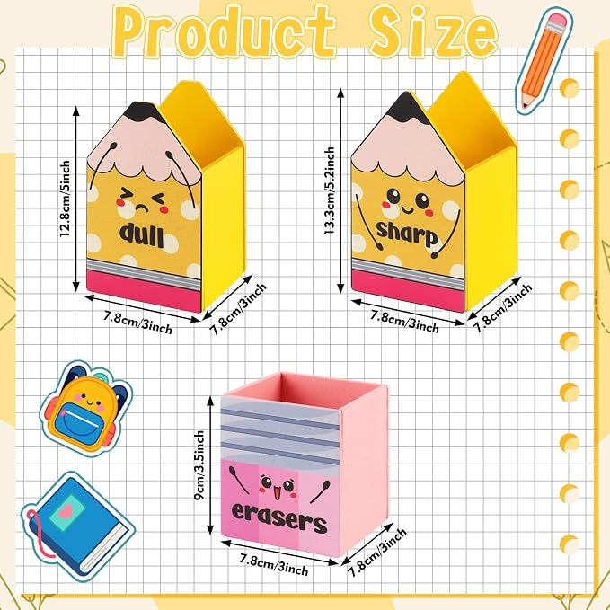 ZCPZT 3 Pcs Sharp and Dull Pencil Holder Eraser Buckets - Image 2