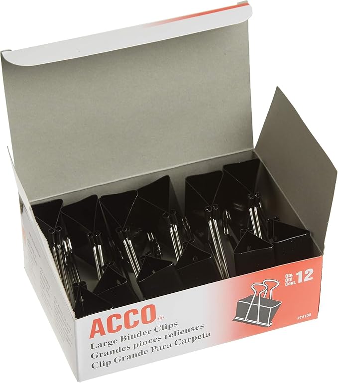 ACCO Brands Binder Clips, 1 Box, 12 Clips/Box - Image 6