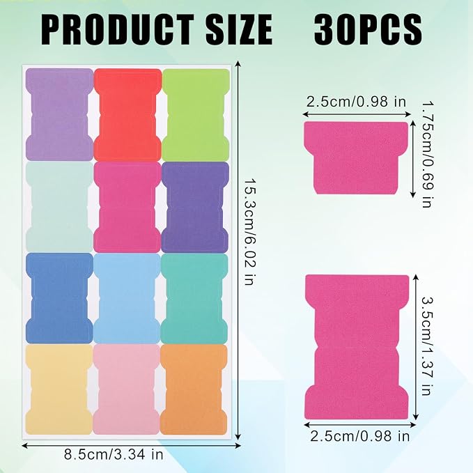30 Sheets/360 Pieces Sticky Index Tabs, Double Sided Book Page Markers Mark - Image 2