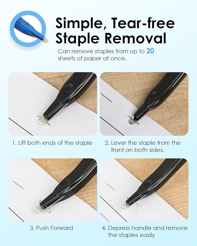 KTRIO Magnetic Staple Remover Tool 6 Pack, Classic Black | Professional Stapler - Image 5