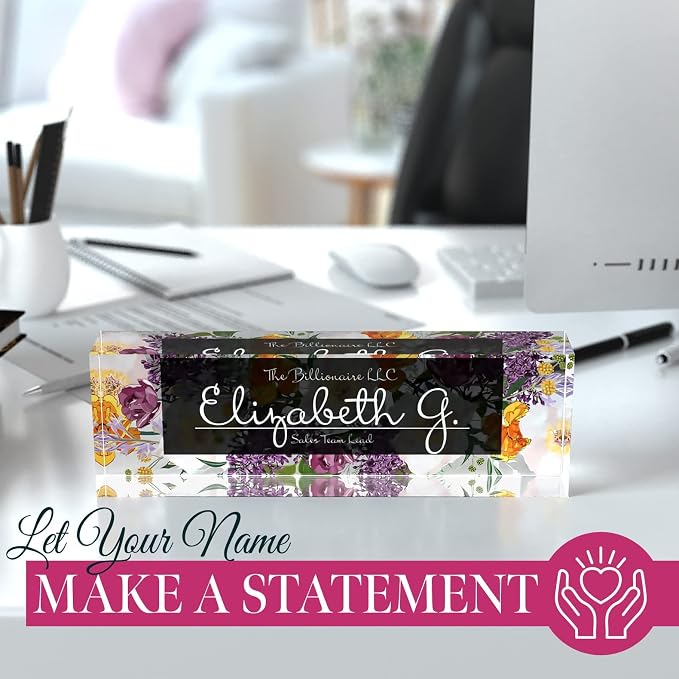 Desk Name Plate Personalized, Custom Name Plates 2½/x8 Inches, Thick - Image 4