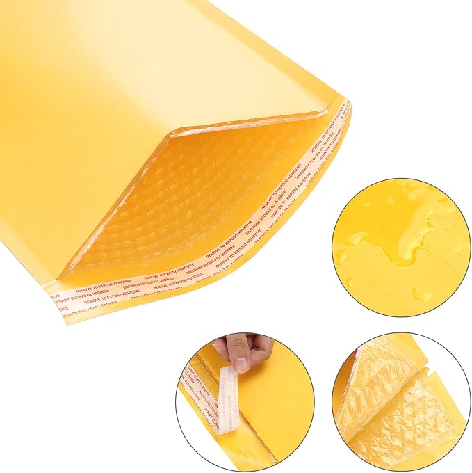 Acrux7 5 x 7" Bubble Mailers, Padded Mailing Envelopes 50 Pack, Kraft Bubble - Image 3