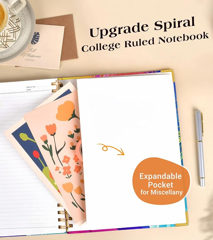 Lined Spiral Notebook Journal for Women, 150 Pages Cute Notebooks 5.75” x 8.38” - Image 5