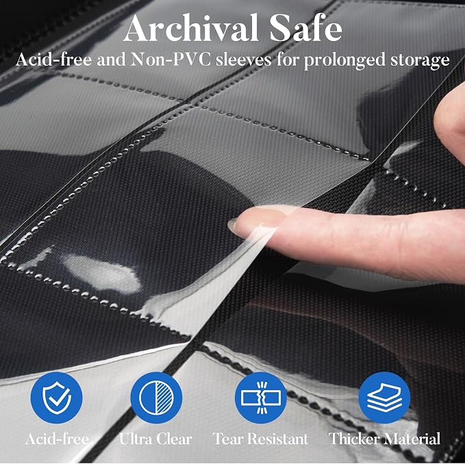 Premium Zip Card Binder 12 Pocket, Fabmaker 912 Pockets Trading Card Binder - Image 4