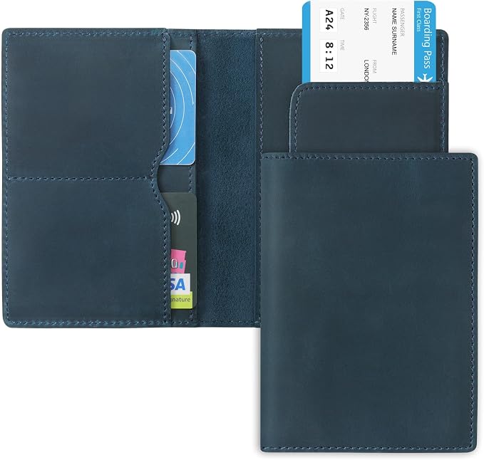 Jack&Chris Leather Passport Holder, Handmade Passport cover, Travel Wallet - Image 2