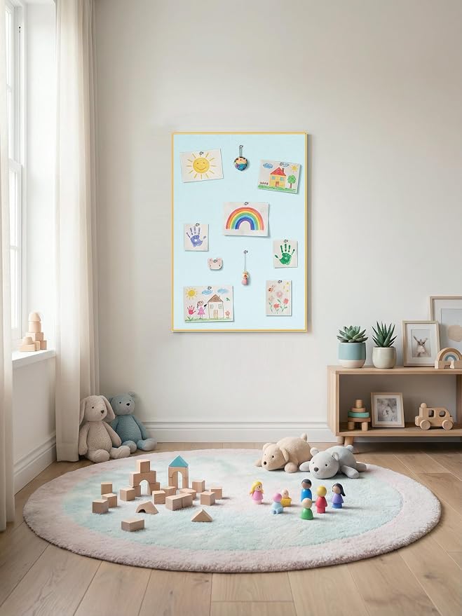 Lightomorrow Bulletin Board 30 x 20 inches, Light Blue Pin Board - Image 8