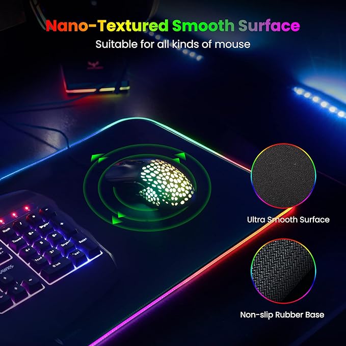 BladeHawks Extra Large RGB Gaming Mouse Pad-14 Light Modes, Extended Soft LED - Image 3