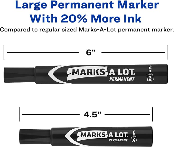 Avery Marks A Lot Permanent Markers, Large Desk-Style Size, Chisel Tip - Image 2