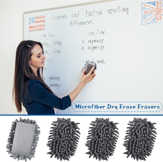 Epakh 4 Pieces Dry Erase Board Magnetic Whiteboard Dry Erase Erasers Washable - Image 6