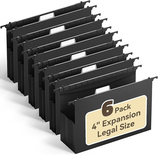 Ansook Extra Capacity Hanging File Folders Legal Size, Heavy Duty 4" Expansion by Ansook