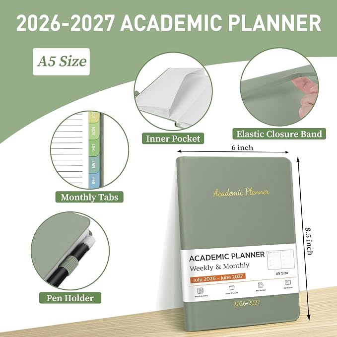 Academic Planner 2026-2027, Weekly and Monthly Academic Year Calendar Planner - Image 2