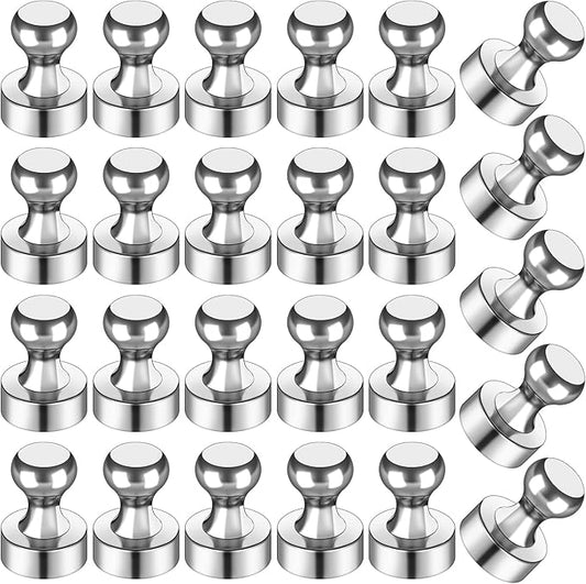LOVIMAG 25Pcs Magnetic Paper Clip Dispenser Holder for Whiteboard, Strong Magnets Fridge Magnets Adult, Small Push Pin Magnet for Whiteboard, Office, Classroom, Map, Thumb Tacks Magnet-DeskLoop Office