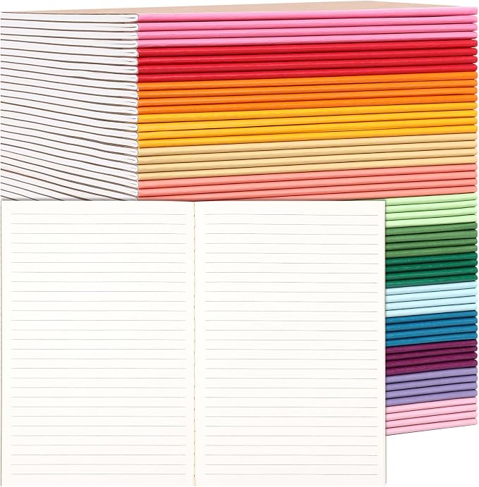 LABUK 60 Pack Notebooks Bulk, A5 Lined Journaling Notebooks Bulk, Rainbow by LABUK