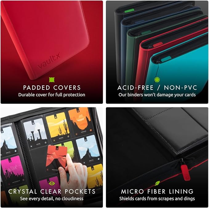 Vault X 9 Pocket Zip Binder, 360 Cards, Exo-Tec Material, 20 Side-Loading Pages - Image 6