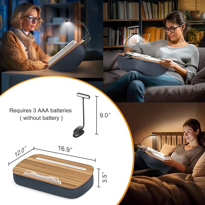 ERGONOV Book Pillow Stand with 6500K Reading Light, Hands Free Book Holder - Image 6