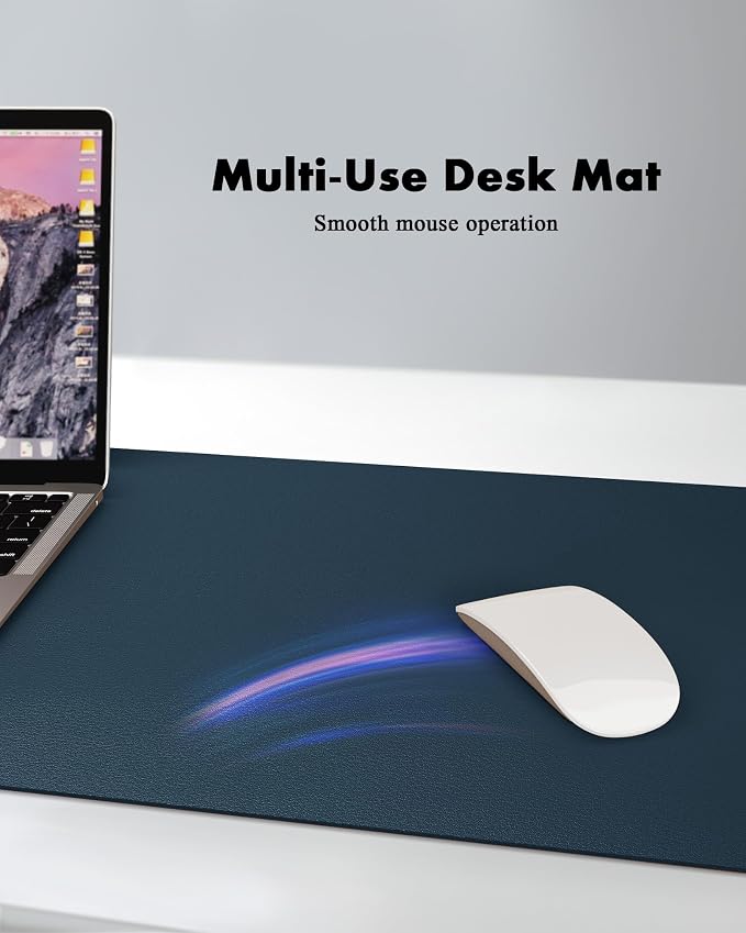 YSAGi Double-Sided Desk Pad, 31.5"x15.7"Leather Desk Mat, Eco Cork Desk Pad - Image 4