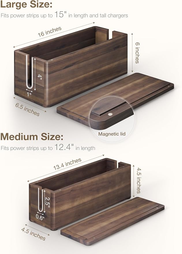 TIDITA Acacia Large Cable Management Box - Image 3
