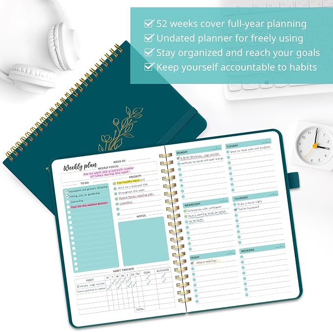 Taja Undated Weekly Planner, Weekly To Do List Notebook - Image 3