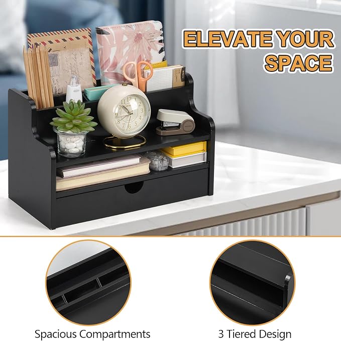 Mail Organizer Countertop, 4 Slots Desk Organizer - Image 6