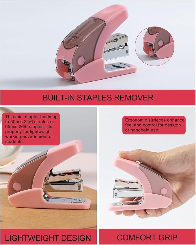 PAPERPAL Effortless Mini Stapler Set, 20 Sheet Capacity, 000 1/4-inch staples - Image 5