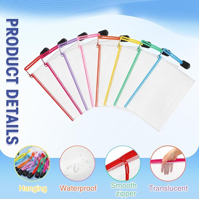 Jetec 32 Pcs Mesh Zipper Bags Toy Storage Bikini Organizer Bag Bolsas Para Guardar Trajes De Baño Waterproof Zipper Reusable Pouch Puzzle Multipurpose for Storage Office(Stylish Color,5.1 x 4.1 Inch)-DeskLoop Office