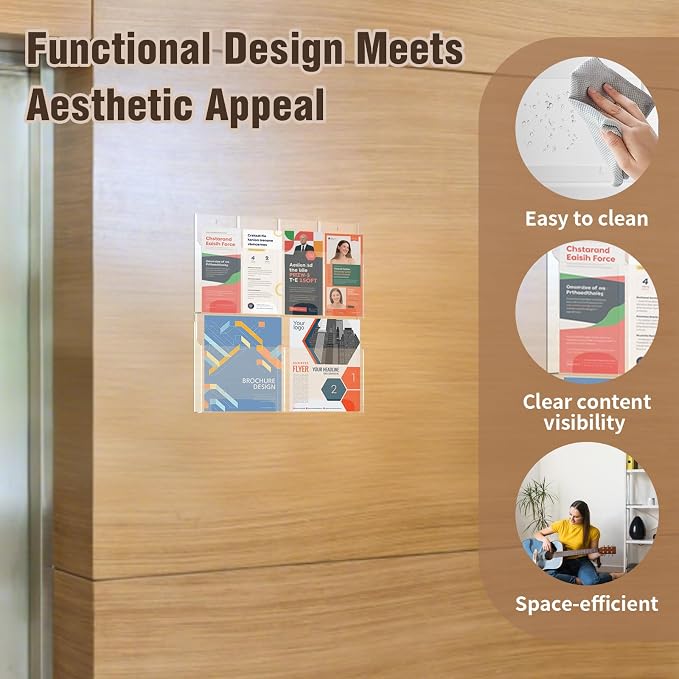 Acrylic Brochure Pamphlet Holder, 2 Magazine Holders and 4 Pamphlet Holders - Image 5