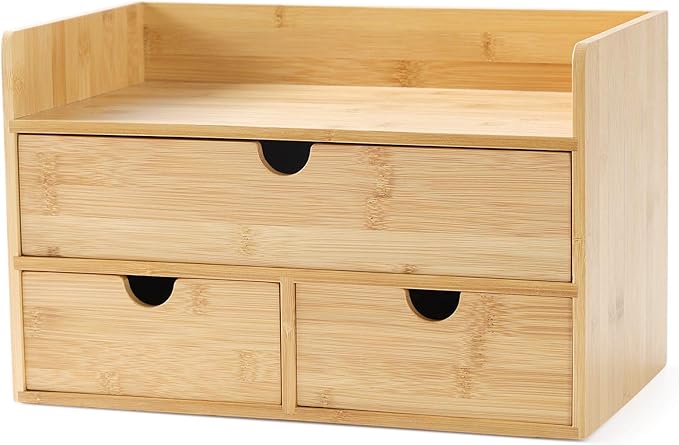 Wisuce Bamboo Desk Drawer Organizer, Desktop Organizer by Wisuce
