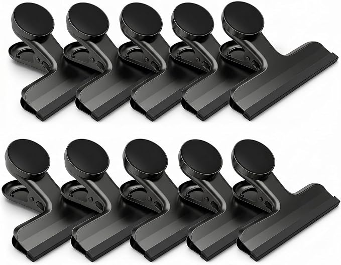 Chip Clips Bag Clips, 10 Pack Strong Magnetic Bag Clip Silicone-Covered Edges by HOUSEAGAIN
