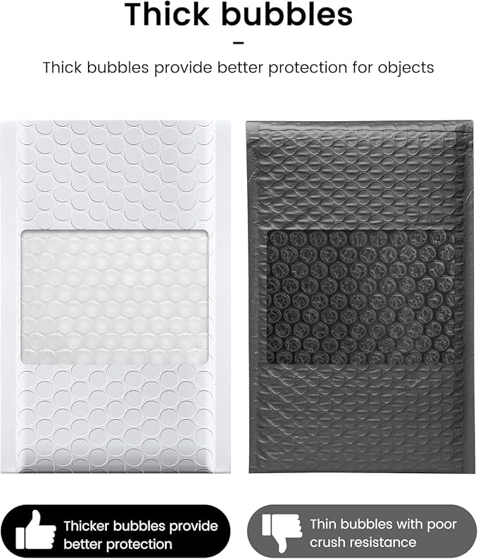 GSSUSA White Bubble Mailers 4x8 Inches 19200 Pack, Usable Size 4X7" Bubble - Image 6