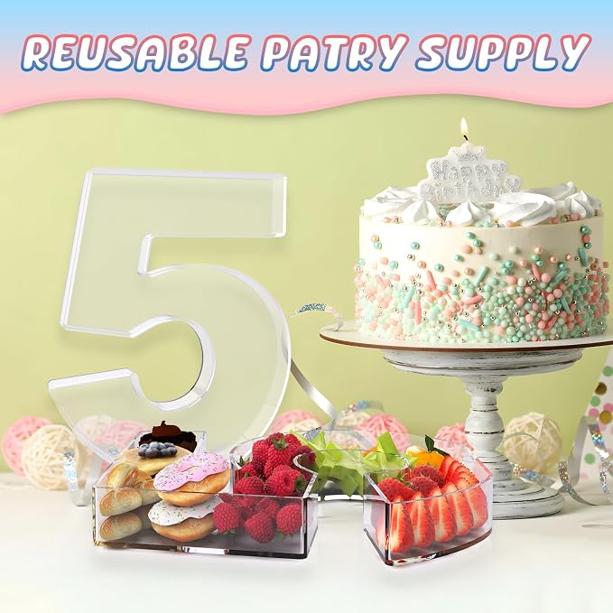 13.8" Extra Large Acrylic Number Charcuterie Board Box, Reusable Fillable - Image 5