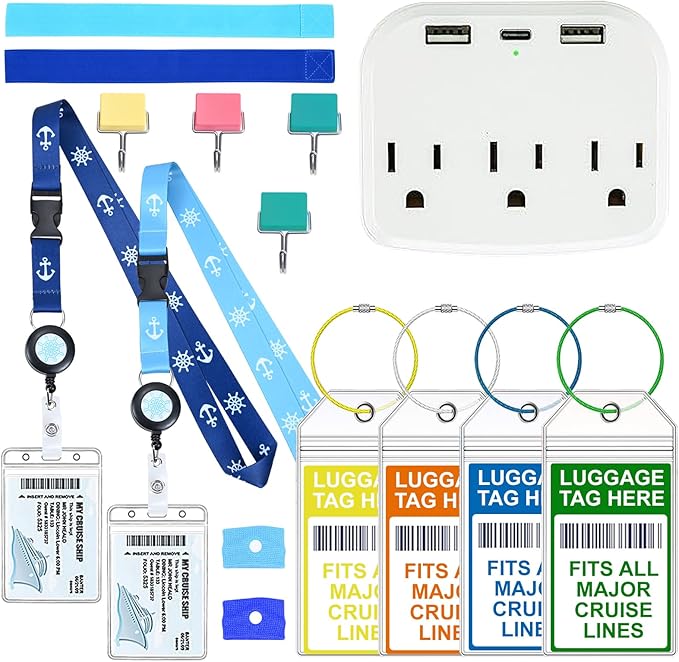 15 Pcs Cruise Essentials Accessories Kit Must Haves Set Include Non-Surge Power by ZHEMEILU
