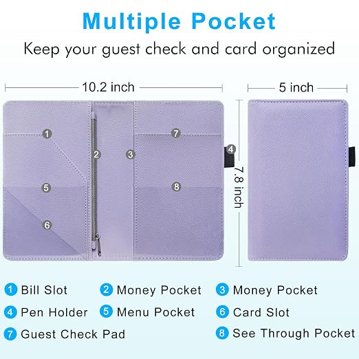 ACdream Server Books for Waitress, Guest Book Note Pad, Cute Pocket Leather - Image 3