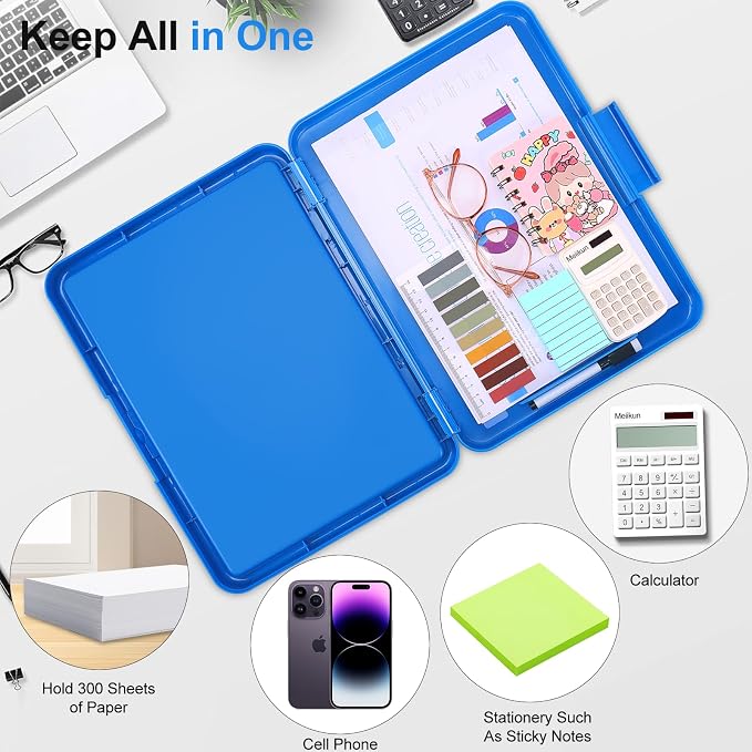 Meiikun Clipboard with Storage, Clip Boards 8.5x11 with Dual Storage, Plastic - Image 3