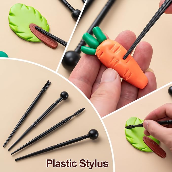 Amrules Clay Tools Kit, Practical Polymer Clay Sculpting Tools Kit, Air Dry - Image 2