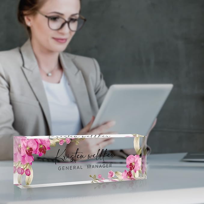 Personalized Office Name Plate for Desk, Custom Employee Appreciation Gifts - Image 2