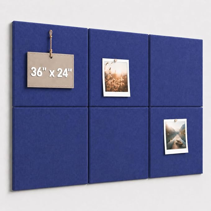 Felt Bulletin Board Tiles, Large Cork Board Alternative, 24 x 36 in | 0.35 in by CreateYourIdealSpace