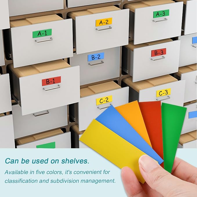 50 Pack Dry Erase Magnetic Labels 5 Colors Reusable Write On Magnets Sticker - Image 4