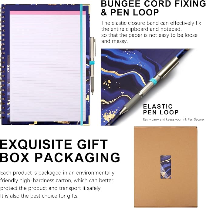 HWPRATO Spiral Clipboard Folio Letter Size Clipboard Folio 5 Dividers - Image 5