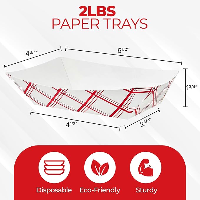 Paper Food Trays Boats | 2 Lb. - Image 2