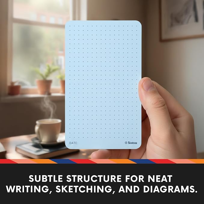 Notsu Dotted Colored Note Cards 3x5 inch, 40 ct | Blue Bullet Dot Grid Vertical - Image 2