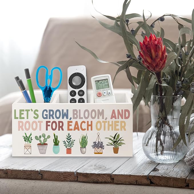 URLLUAE Boho Plant Classroom Wooden Pen Pencil Holder - Image 5
