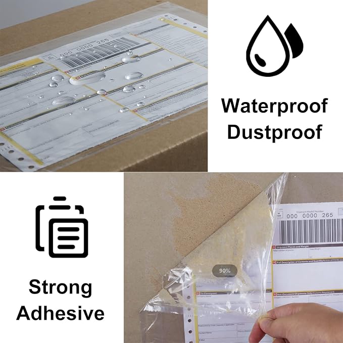 LabelMore 7.5" x 5.5" Clear Plastic Adhesive Packing List Mailing Shipping - Image 3